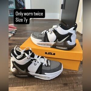 Nike Kids Black and White LeBron Sneakers